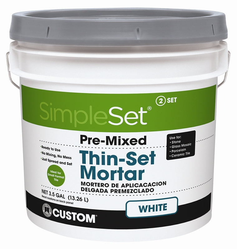 Custom STTSW3 Thin Set Mortar, Gray/White, 3.5 gal Pail