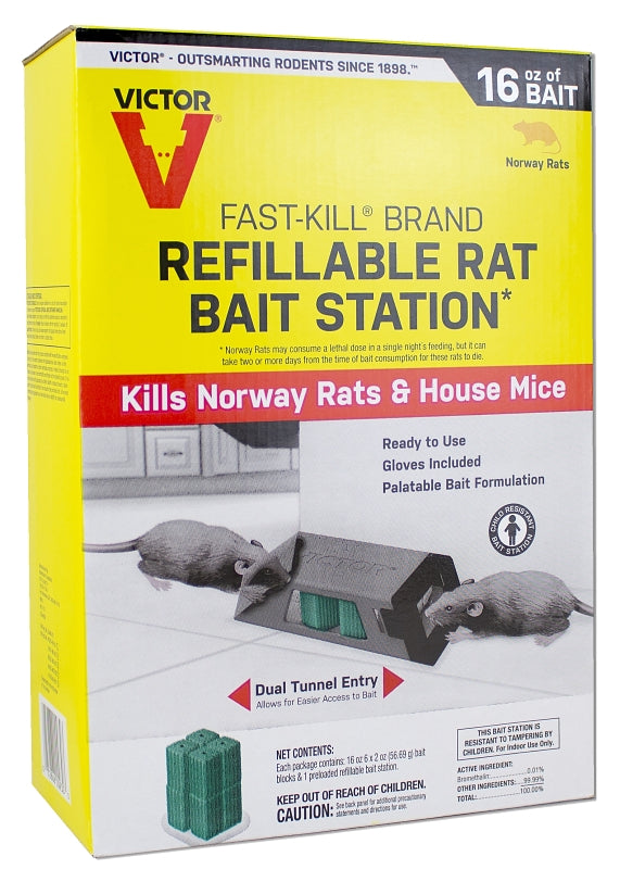 Victor Fast-Kill M930 Rat Bait Station, 2 -Opening, Plastic