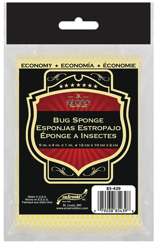 Sm Arnold 85-439 Bug Remover Sponge, 5 in L, 4 in W, 1 in Thick, Polyester
