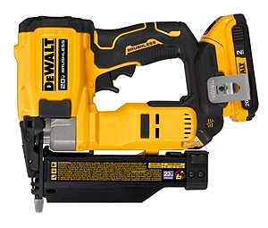 DEWALT Atomic Compact DCN623D1 Nailer Kit, Battery Included, 20 V, 2 Ah, Adhesive Collation, 23 ga Nail