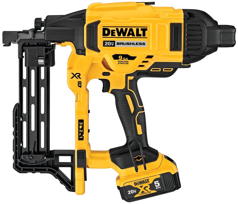 DEWALT DCFS950P2 Fencing Stapler Kit, Battery Included, 20 V, 5 Ah, 3/8 in W Crown, 1-1/2 to 2 in L Leg, 35 Magazine