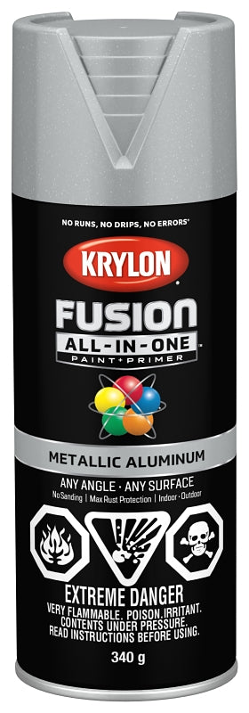 Krylon 427660007 Metallic Spray Paint, Metallic, Aluminum, 12 oz, Can