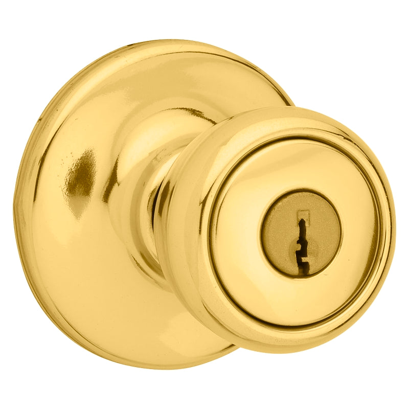 Kwikset 400M3CPK6 Keyed Entry Knob, Polished Brass