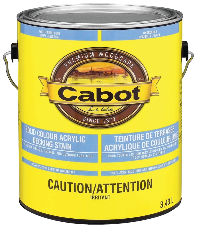 Cabot 1801C Deck Stain, Low-Lustre, White, Liquid, 1 gal