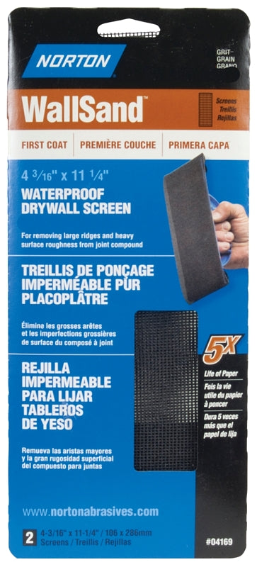 Norton 07660721767 Drywall Sanding Screen, 11-1/4 in L, 4-3/16 in W, 120 Grit, Medium, Paper Abrasive, 2-Sheet