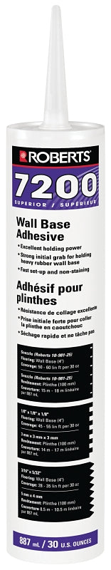 ROBERTS 7200 7200RB852 Wall Base Adhesive, Tan, 887 mL Tube