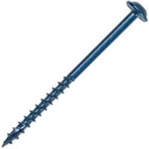 Kreg Blue-Kote SML-C2B-250 Pocket-Hole Screw, #8 Thread, 2 in L, Coarse Thread, Maxi-Loc Head, Square Drive, Sharp Point, 250/PK