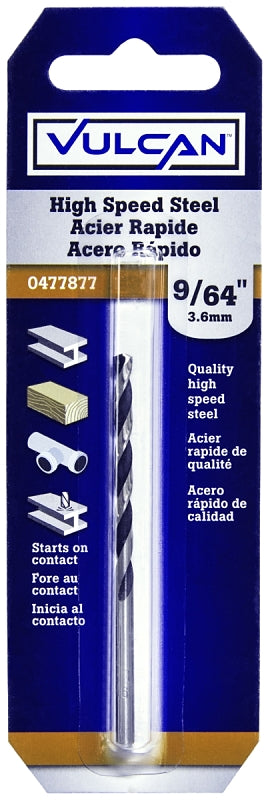 Vulcan Jobber Drill Bit, 9/64 in Dia, 2-7/8 in OAL, Straight Shank