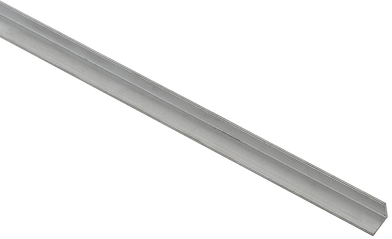Stanley Hardware 4203BC Series N247-262 Angle Stock, 1/2 in L Leg, 48 in L, 1/16 in Thick, Aluminum, Mill