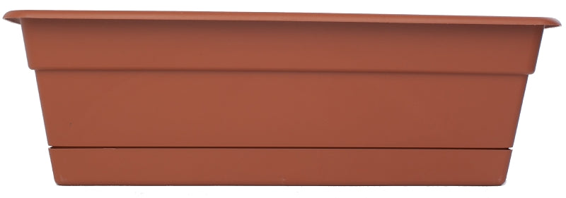 Bloem DCBT24-46 Window Box Planter, 5-3/4 in H, 24 in W, Rectangular, Plastic, Terra Cotta