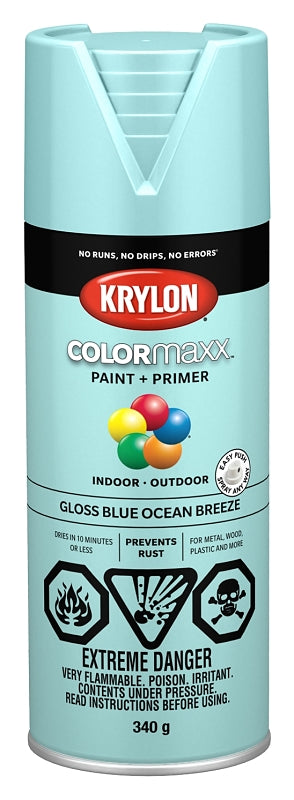 Krylon 455060007 Enamel Spray Paint, Gloss, Ocean Blue, 12 oz, Can