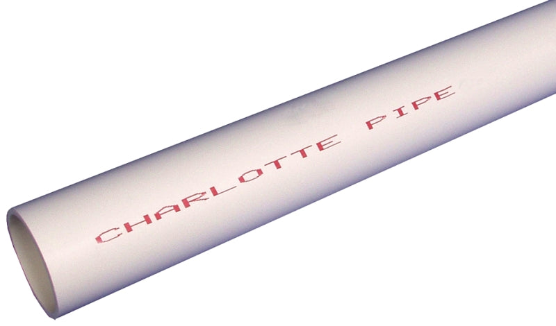 Charlotte Pipe PVC 04005B 0800 Pipe, 1/2 in, 20 ft L, SCH 40 Schedule, PVC