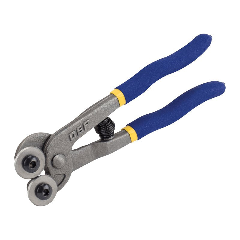 QEP 32010 Glass Tile Nipper, 1/32 to 1/4 in Cutting Capacity, Contoured Handle, Blue Handle