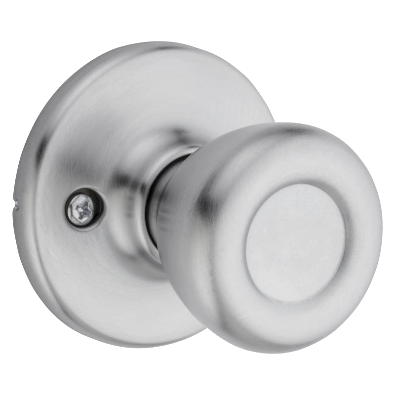 Kwikset 488T 26DV1 Pull Only Door Knob, 1-7/8 in Dia Knob, Zinc, Satin Chrome