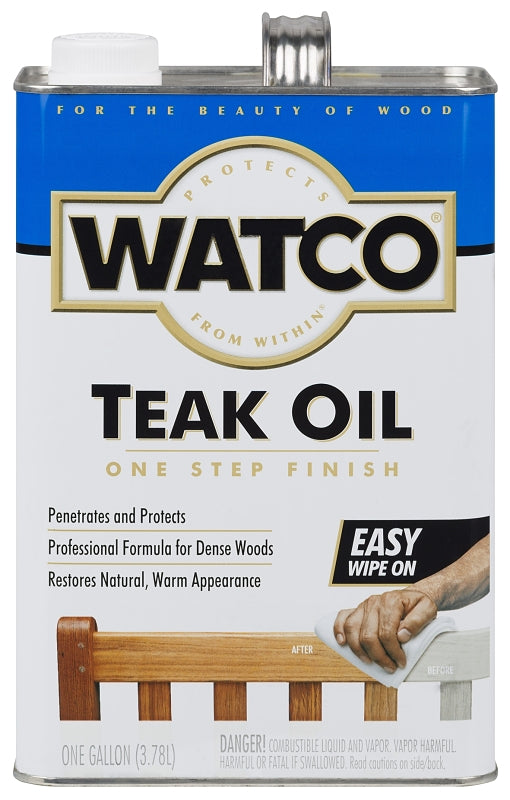 WATCO 67131 Teak Oil, Flat, Matte, Liquid, 1 gal, Can