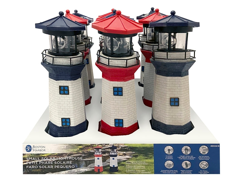 Boston Harbor Lighthouse, Ni-Mh Battery, 1-Lamp, LED Lamp, Polyresin Plastic Fixture, Battery Included: Yes