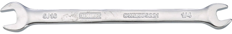 DeWALT DWMT75221OSP Open End Wrench, SAE, 1/4 x 5/16 in Head, 4-27/32 in L, Polished Chrome