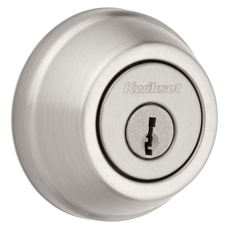 Kwikset Signature Series 785 15 RCAL V1 Deadbolt, 2 Grade, Metal, Satin Nickel, 2-3/8 to 2-3/4 in Backset, KW1 Keyway