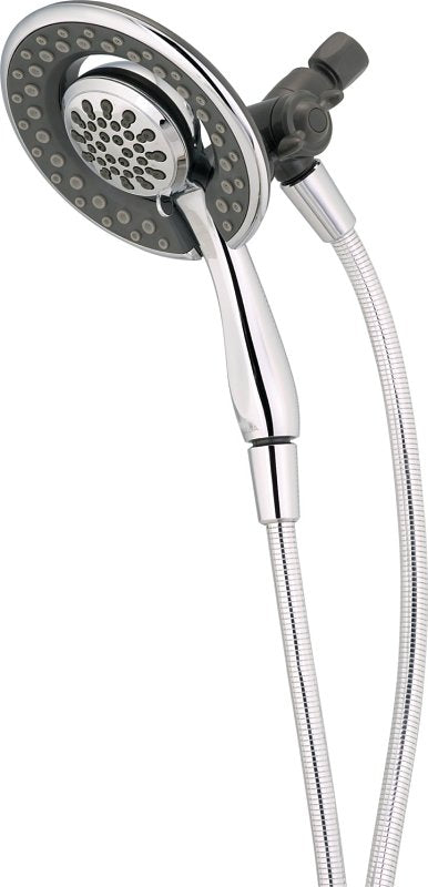 Delta In2ition Series 75488C 2-in-1 Shower, Round, 1/2 in Connection, IPS, 1.75 gpm, 4-Spray Function, Plastic, Chrome