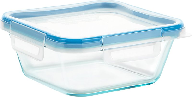 Snapware 1109304 Food Container, 4 Cups Capacity, Glass, 6-3/4 in L, 6-3/4 in W, 3 in H