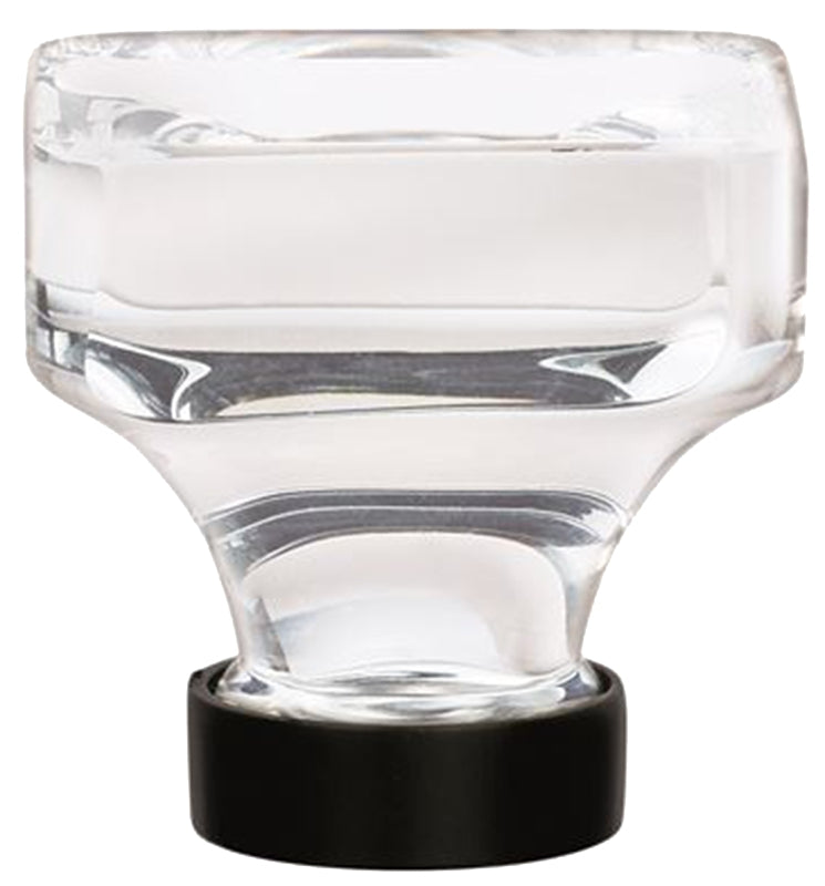 Amerock Glacio Series BP36653CBBR Cabinet Knob, 1-5/16 in Projection, Glass/Zinc, Black Bronze/Clear