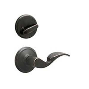 Schlage F59AVA716RH Handleset Interior Trim, 1 Grade, Mechanical Lock, Metal, Aged Bronze, Lever Handle, Residential