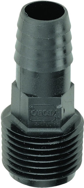 Toro 53388 Adapter, 3/8 x 1/2 in Connection, Barb x Male, Plastic, Black