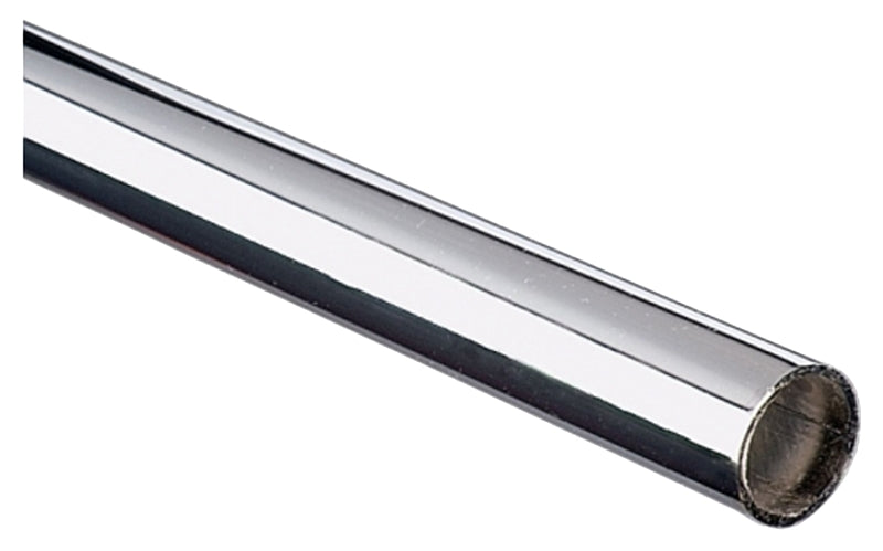 Knape & Vogt 750 750 5 120 Closet Rod, 1-5/32 in ID x 1-5/16 in OD Dia, 120 in L, Steel, Chrome