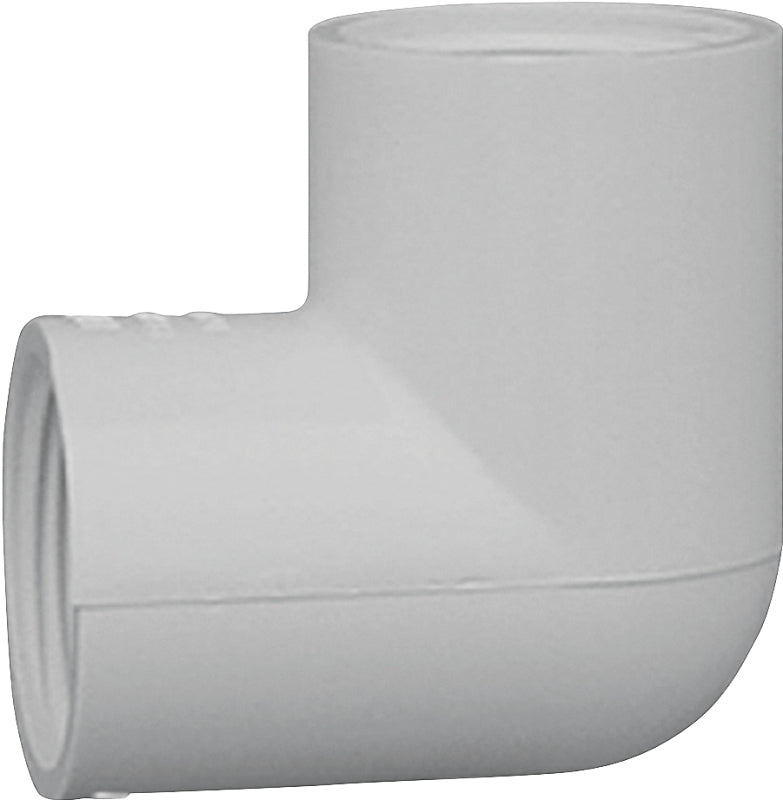 IPEX 435540 Pipe Elbow, 1 in, FPT, 90 deg Angle, PVC, White, SCH 40 Schedule, 150 psi Pressure