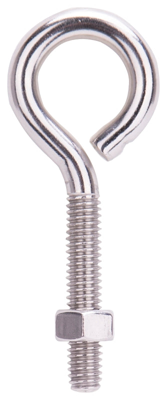 ProSource LR296 Eye Bolt, 8 mm Thread, Machine Thread, 1-5/8 in L Thread, 1-5/16 in Dia Eye, 292 lb Working Load