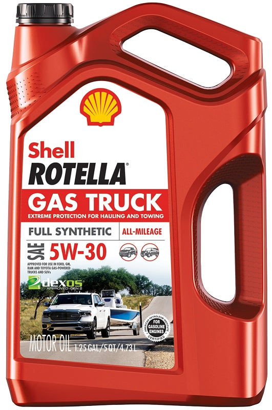 Shell Rotella Gas Truck 550050319 Synthetic Motor Oil, 5W-30, 5 qt Bottle