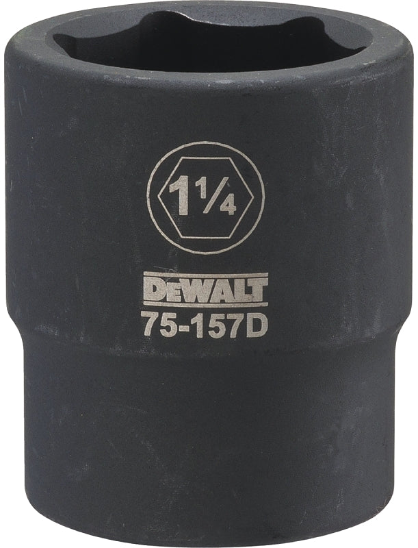 DeWALT DWMT75157OSP Impact Socket, 1-1/4 in Socket, 3/4 in Drive, 6-Point, CR-440 Steel, Black Oxide