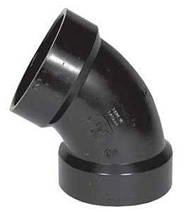 IPEX 027261 Pipe Elbow, 1-1/2 in, Hub, 60 deg Angle, ABS, SCH 40 Schedule