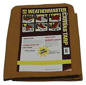 Dize Weathermaster CA1016D Tarpaulin, 16 ft L, 10 ft W, Canvas, Tan