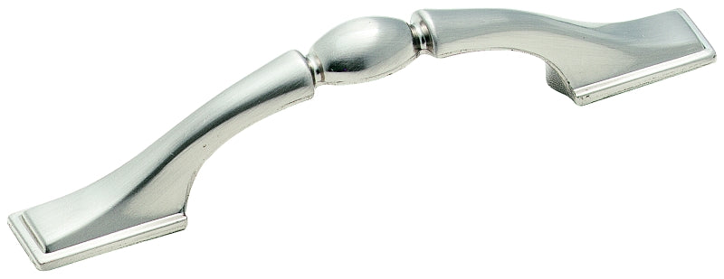 Amerock Sterling Traditions Series BP1302G9 Cabinet Pull, 4-15/16 in L Handle, 1 in Projection, Zinc, Sterling Nickel