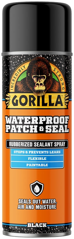 Gorilla 104052 Rubberized Spray Coating, Waterproof, Black, 16 oz, Can