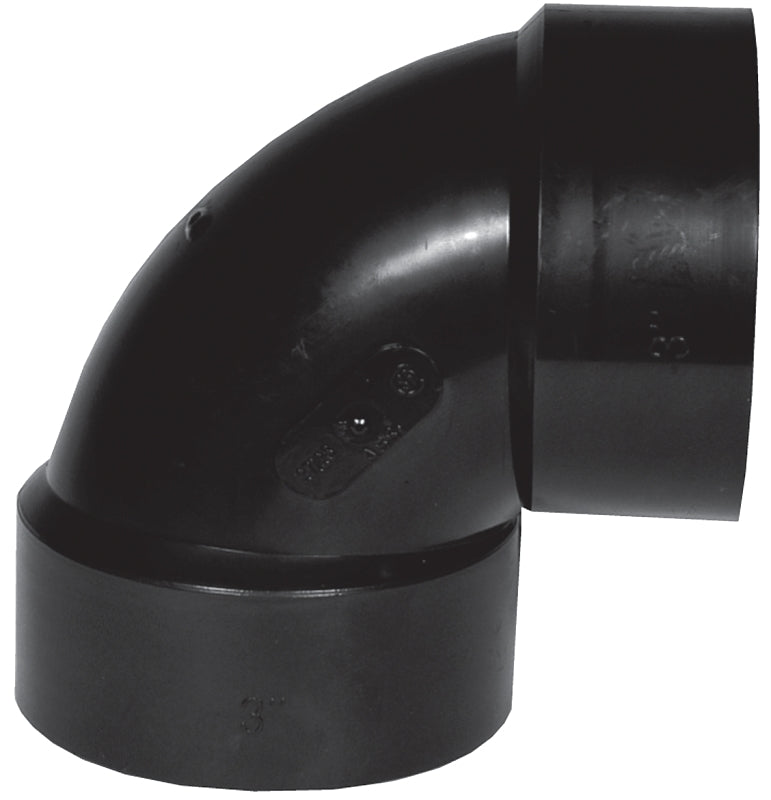 IPEX 027125 Pipe Elbow, 3 in, Hub, 90 deg Angle, ABS, SCH 40 Schedule