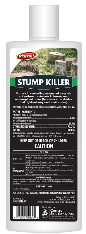 Martin's 82210013 Ready-to-Use Stump Killer, Liquid, Blue, 1 qt Bottle