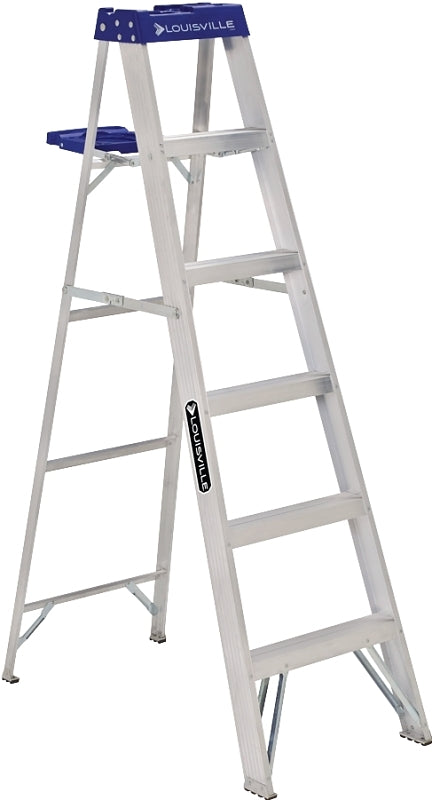 Louisville AS2104 Step Ladder, 4 ft H, Type I Duty Rating, Aluminum, 250 lb, 3-Step, 102 in Max Reach