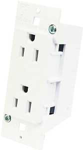 US Hardware E-120C Receptacle, 125 V, 15 A, 2-Pole, White