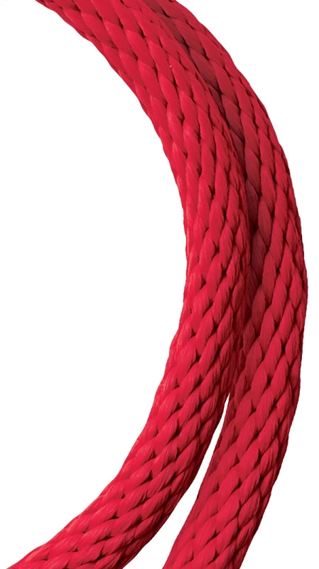 BARON 51619 Rope, 1/2 in Dia, 35 ft L, 244 lb Working Load, Polypropylene, Red