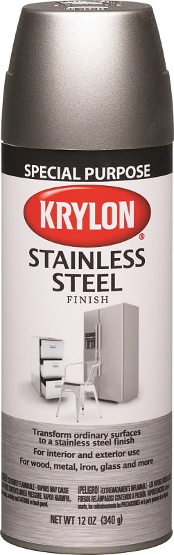 Krylon 424000000 Plastic Spray Paint, Stainless Steel, 11 oz, Can