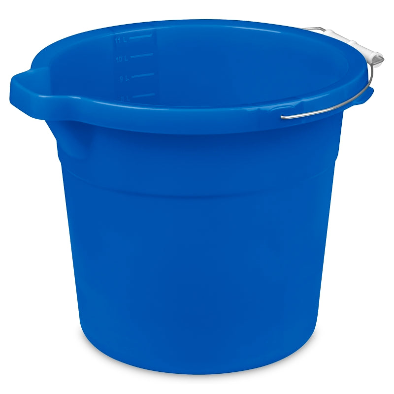 Sterilite 11234312 Spout Pail, 12 qt Capacity, Plastic, Blue