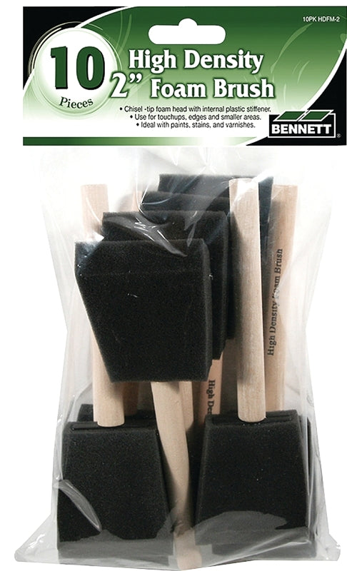 BENNETT 10PK HDFM 2 Brush Set, 2 in Brush, Wood Handle
