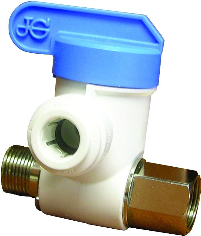 John Guest ASVPP2LF Adapter Valve, 3/8 in Connection, Male Compression x Female Compression x Tube, 150 psi Pressure