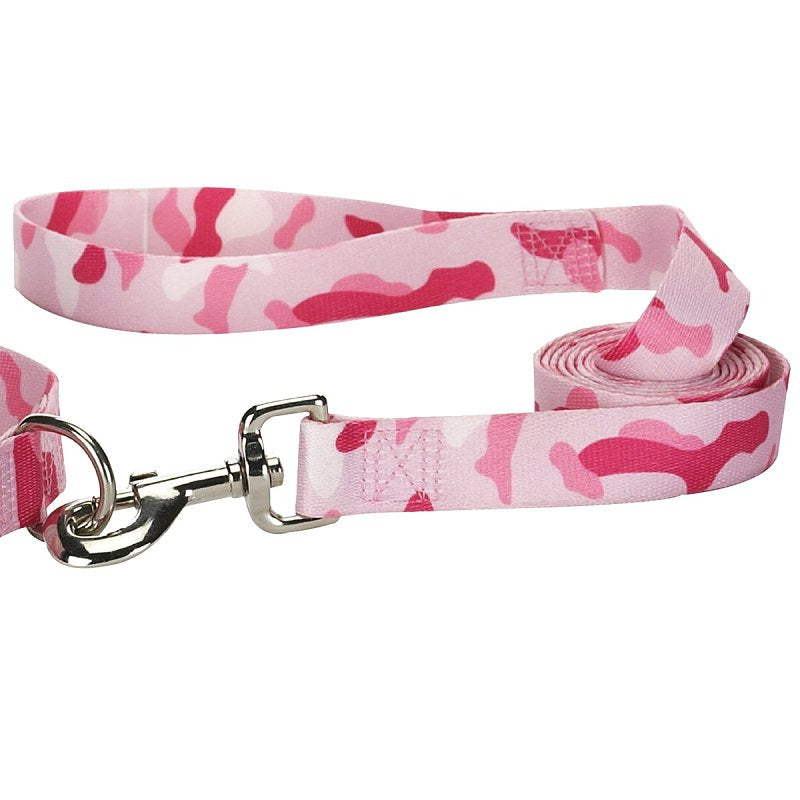 Casual Canine ZA6751 44 75 Camo Dog Leash Lead, 4 ft L, 5/8 in W, Nylon Line, Pink, Fastening Method: Swivel Snap