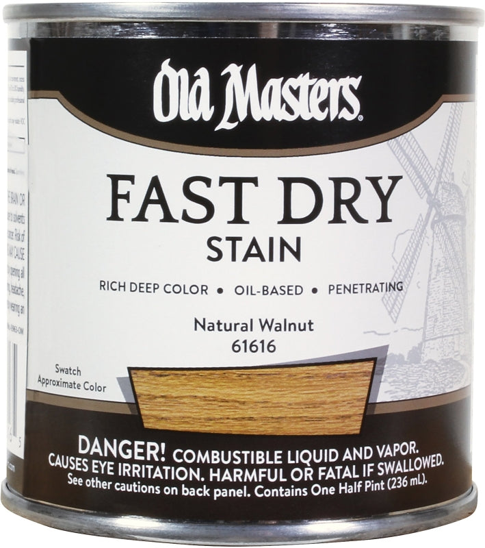 Old Masters 61616 Fast Dry Stain, Natural Walnut, Liquid, 1/2 pt