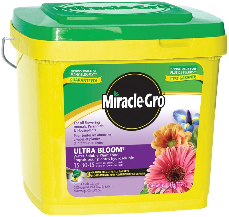 Miracle-Gro 2756310 Plant Food, 3.3 lb Pail, Powder, 15-30-15 N-P-K Ratio