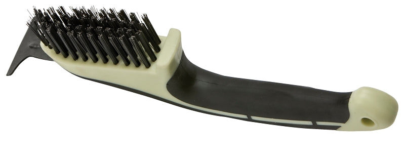 Hyde 46835 Wire Brush with Scraper, 1 in L Trim, HCS Bristle, 1-13/64 in W Brush, 9-1/4 in OAL