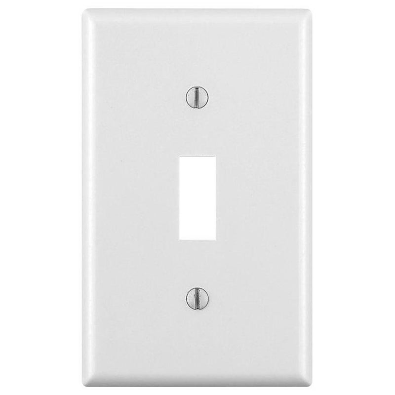 Leviton M24-88001-WMP Wallplate, 4-1/2 in L, 2-3/4 in W, 1 -Gang, Thermoset, White, Smooth